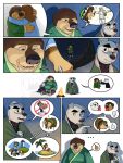  animal_crossing anthro black_clothing black_nose black_shirt black_topwear blue_clothing bodi_(rock_dog) bovid brown_body brown_fur bruised_eye campfire canid canine canis caprine clothing comic dialogue domestic_dog eclipsewolf embrace eyebrows eyes_closed fur gesture green_clothing green_hat green_headwear group hand_holding hat headgear headwear hi_res hug hunting_dog island jack_russell_terrier k.k._slider khampa_(rock_dog) livestock_guardian_dog looking_at_another looking_down male mammal molosser mountain_dog nintendo open_mouth page_number pastoral_dog patting_back rock_dog sheep shirt speech_bubble tan_body tan_fur teeth terrier thumbs_down thumbs_up tibetan_mountain_dog topwear turtleneck video_games white_body white_fur 
