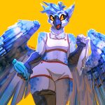  2022 anthro avian beak bird breasts claws clothed clothing digital_media_(artwork) female fivel hi_res non-mammal_breasts smile solo 