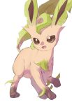  animal_focus brown_eyes brown_sclera colored_sclera commentary english_commentary fang full_body highres horezai leafeon looking_at_viewer no_humans notched_ear open_mouth pokemon pokemon_(creature) simple_background sketch solo standing white_background 