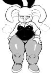  absurd_res anthro bunny_costume bunny_ears_(disambiguation) chubby_male clothed clothing costume domestic_pig dragon_ball embarrassed footwear girly hi_res looking_at_viewer male mammal nathanatwar oolong oolong_(dragon_ball) shoes short_stack sketch slightly_chubby solo suid suina sus_(pig) thick_thighs wide_hips 