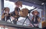  3girls ags-30_(girls&#039;_frontline) binoculars girls&#039;_frontline glasses grenade_launcher gun highres multiple_girls short_hair short_twintails side_ponytail source_request terras tripod twintails weapon 