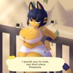  animal_crossing animal_humanoid ankha_(animal_crossing) anthro arm_support bandage big_breasts big_butt blue_accents blue_hair bob_cut bottomwear breasts butt cat_humanoid cat_tail cleavage clothed clothing dessert dialogue digital_media_(artwork) disappointed egyptian eyelashes eyeliner felid felid_humanoid feline feline_humanoid female food fur glistening glistening_body glistening_skin hair hi_res huge_breasts huge_butt humanoid leaning_on_elbow looking_at_viewer makeup mammal mammal_humanoid navel nintendo pyramid skirt snowyblue1 solo squish thick_thighs video_games watermark white_bottomwear white_clothing white_skirt yellow_body yellow_fur 