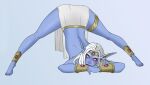  absurdres azshara bad_source barefoot bent_over blackcapbandit blizzard_(company) blue_skin colored_skin elf fantasy highres jaco_pose long_hair night_elf pointy_ears self_upload solo teasing underwear warcraft white_hair world_of_warcraft yellow_eyes 