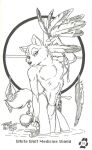  1993 anthro bottomwear canid canine canis clothing feathers fur hi_res loincloth male mammal simple_background solo target terrie_smith text water white_background white_body white_fur wolf 