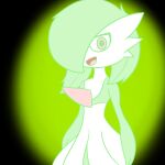  3_fingers ambiguous_gender black_background fingers gardevoir green_glow green_hair hair hair_over_eye humanoid looking_at_viewer malegardevoir nintendo not_furry one_eye_obstructed open_mouth pok&eacute;mon pok&eacute;mon_(species) red_eyes simple_background solo video_games 