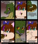  2017 accessory anthro bow_ribbon box breasts brown_hair colored comic container dessert domestic_cat doughnut dragon duo eating english_text feeding felid feline felis female food green_body green_scales hair hair_accessory hair_bow hair_ribbon hi_res horn if_hell_had_a_taste male mammal marci_hetson morbidly_obese morbidly_obese_anthro morbidly_obese_female multicolored_body multicolored_scales muscular muscular_anthro muscular_male nude obese obese_anthro obese_female open_mouth overweight overweight_anthro overweight_female red_eyes ribbons scales scar skylar_fidchell teal_eyes text two_tone_body two_tone_scales viroveteruscy yellow_body yellow_scales yellow_sclera 
