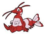  ambiguous_gender anthro arthropod crustacean exoskeleton forked_tail imperatorcaesar looking_at_viewer marine red_body red_exoskeleton red_tail shrimp simple_background simple_eyes sitting solo unusual_anatomy unusual_tail wavy_mouth 