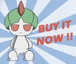  2022 advertisement ambiguous_gender english_text fumo_(doll) green_hair hair humanoid malegardevoir nintendo not_furry plushie-like pok&eacute;mon pok&eacute;mon_(species) ralts red_eyes sitting smile solo text video_games 