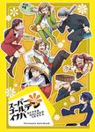  4girls amagi_yukiko baseball_bat black_hair brown_hair cabbie_hat dress glasses grey_hair hairband hanamura_yousuke hat headphones kujikawa_rise kuma_(persona_4) long_hair multiple_boys multiple_girls narukami_yuu persona persona_4 sakazakimay satonaka_chie shirogane_naoto short_hair tatsumi_kanji twintails 