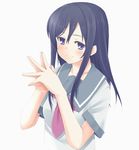  aragaki_ayase bad_id bad_pixiv_id black_hair blue_eyes flat_(joppin_karu!) long_hair ore_no_imouto_ga_konna_ni_kawaii_wake_ga_nai school_uniform serafuku solo 