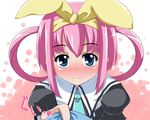  ax-s bad_id bad_pixiv_id blue_eyes blush clothes_grab pink_hair pov ribbon sherlock_shellingford smile solo tantei_opera_milky_holmes twintails 