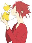  animal fox heart holding male_focus prez_(star_driver) red_hair smile star_driver tsunashi_takuto yuzumame 