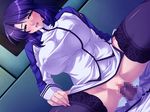  1girl :o bangs black_legwear blue_hair blush breasts censored clothed_sex covered_nipples cowgirl_position dutch_angle emblem erection formal game_cg garter_straps girl_on_top green_eyes half-closed_eyes hand_on_own_thigh head_tilt hetero huge_breasts indoors jacket kagami_hirotaka kangoku_(series) kangoku_senkan lace lace-trimmed_thighhighs lieri_bishop long_hair long_sleeves looking_at_viewer lying military military_uniform miniskirt moaning mosaic_censoring no_panties on_back open_fly panties pants parted_bangs pencil_skirt penis pov pussy pussy_juice raglan_sleeves raised_eyebrows sex shiny shiny_hair side_slit skirt skirt_lift skirt_suit sleeve_cuffs solo_focus spread_legs straddling suit sweat taut_clothes thighhighs thighs turtleneck underwear uniform universal_federation_army_uniform vaginal white_jacket white_panties white_skirt 