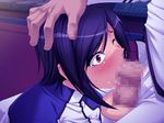  1girl :&gt;= bangs black_hair blush caressing_testicles censored close-up clothed_sex constricted_pupils dark_skin dark_skinned_male deepthroat erection eyebrows_visible_through_hair fellatio from_side game_cg hand_on_another's_head hand_up hands hetero indoors irrumatio jpeg_artifacts kagami_hirotaka kangoku_(series) kangoku_senkan leaning_forward long_sleeves looking_at_another looking_to_the_side military military_uniform mosaic_censoring naomi_evans one_eye_closed open_fly oral pants pencil_skirt penis raised_eyebrows red_eyes saliva short_hair sidelocks skirt sleeve_cuffs solo_focus surprise_deepthroat swept_bangs tears testicles turtleneck uniform universal_federation_army_uniform upper_body wide-eyed wince 