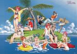  air_mattress arms_up asahina_yuko bikini blue_hair brown_hair casual_one-piece_swimsuit crossed_legs day dress fujisaki_shiori green_hair hair_bobbles hair_ornament hair_rings hammock hat high_ponytail himoo_yuina ijuuin_rei inflatable_raft innertube island kagami_mira katagiri_ayako kisaragi_mio kiyokawa_nozomi kokura_masashi koshiki_yukari logo long_hair mikihara_megumi nijino_saki non-web_source official_art one-piece_swimsuit open_clothes open_shirt outdoors outstretched_arms palm_tree pink_hair purple_hair reclining red_hair saotome_yumi short_hair shorts sign sitting sleeves_rolled_up soaking_feet splashing spread_arms standing straw_hat sundress swimsuit tatebayashi_miharu tokimeki_memorial tokimeki_memorial_1 tree updo wading 