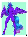  anthro breasts equid equine fan_character female hasbro hi_res horse mammal my_little_pony natt333 pegasus purple_body purple_skin solo wings 