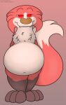  ambiguous_gender anthro belly big_belly canid canine canis digital_media_(artwork) drake_(kitty_pride) fox foxball fur happy hi_res humanoid kitty_pride looking_at_viewer lying mammal nude obese on_front overweight overweight_anthro shaded simple_background smile solo standing toony video_games 