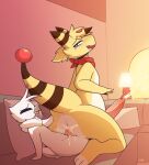  alleros_(howlingampharos) ampharos avian big_butt big_tail bird bodily_fluids butt butt_squish cum cum_inside duo ejaculation_while_penetrated feral flippers genital_fluids giidenuts hi_res looking_pleasured male male/male nintendo open_mouth paws pok&eacute;mon pok&eacute;mon_(species) riley_(giidenuts) smacking_ass squish video_games 