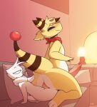  alleros_(howlingampharos) ampharos avian big_butt big_tail bird butt butt_smack butt_squish duo feral flippers giidenuts hi_res looking_pleasured male male/male nintendo on_bottom on_top paws pok&eacute;mon pok&eacute;mon_(species) reverse_cowgirl_position riley_(giidenuts) sex size_difference small_dom_big_sub smug_expression squish video_games 