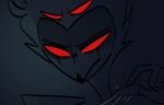  angry anthro avian bird glare glaring grey_background helluva_boss looking_down male owl owl_demon photo red_eyes ripped_photo ripping simple_background solo stolas_(helluva_boss) teathekook 