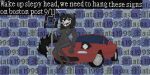  2:1 9/11 adult_swim anterior_nasal_aperture aqua_teen_hunger_force black_body black_fur black_hair black_tail bone car cartoon_network checkered_background digital_media_(artwork) english_text female fur grey_nipples hair hi_res mazda_miata mazda_mx-5 mooninite never_forget nipples pattern_background pixel_(artwork) red_car scp-1471 scp_foundation simple_background skull skull_head solo suspicious_electromagnetic_machine tall_female tall_girl taller_female text thegreaterclaush vehicle 