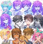  &gt;_o 4girls 6+boys absurdres aubrey_(omori) basil_(omori) black_eyes black_hair blonde_hair blue_eyes blush bow brown_hair collarbone colored_skin dark-skinned_male dark_skin diamond-shaped_pupils diamond_(shape) dog earrings eyepatch flower green_eyes green_hair grin hair_bow hair_flower hair_ornament hairband head_wreath hector_(omori) hero_(omori) highres holding holding_knife jewelry kel_(omori) knife long_hair looking_at_viewer mari_(omori) multiple_boys multiple_girls omori omori_(omori) one_eye_closed open_mouth parted_lips pet_rock pink_bow pink_hair purple_eyes purple_hair remi_(mozzaremi) short_hair smile sparkle spoilers stud_earrings sunny_(omori) sweatdrop symbol-shaped_pupils teeth v white_skin 