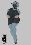  absurd_res anthro big_breasts big_nipples blue_eyes breasts chubby_female female fur gaia_name grey_body grey_fur hi_res huge_breasts mature_female mother neck_tuft nipples parent solo tuft wide_hips ywolfdrein 
