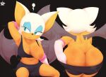  anthro anus areola big_breasts black_background blue_eyes bodily_fluids breasts butt bzeh camel_toe chiropteran clothing female fur gloves handwear hi_res mammal musk nipples orange_body orange_nipples rouge_the_bat sega simple_background slightly_chubby solo sonic_the_hedgehog_(series) steam sweat sweatdrop white_body white_fur wings 