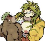  ashigara barazoku felid haps hi_res macan male mammal manwiched nipples overweight pantherine pec pec_smothering smothering tiger tokyo_after_school_summoners ursid 