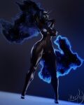  3d_(artwork) anthro anthrofied areola armor big_breasts black_body breasts clothing digital_media_(artwork) doctor-sfm equid equine female footwear friendship_is_magic genitals headgear helmet hi_res high_heels horn mammal my_little_pony nightmare_moon_(mlp) nipples pussy solo unicorn 