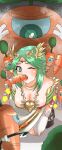  1girl 6+others abababu000 absurdres arms_behind_back bangs bare_shoulders blush bound bound_arms breasts carrot cleavage commission commissioner_upload cyclops defeat dress feeding force-feeding green_eyes green_hair high_heels highres jewelry kid_icarus kid_icarus_uprising kneeling large_breasts long_dress long_hair monster multiple_others necklace one-eyed palutena palutena&#039;s_revolting_dinner parted_bangs sidelocks single_thighhigh skeb_commission slapping sleeveless sleeveless_dress sweatdrop thighhighs tongue whip white_dress white_thighhighs 