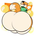  anthro big_butt blue_eyes breath butt butt_expansion canid canine clothing expansion eyewear fox fur glasses green_clothing green_shirt green_topwear half-closed_eyes hi_res huge_butt hyper hyper_butt looking_at_viewer looking_back looking_back_at_viewer male mammal narrowed_eyes orange_background orange_body orange_fur p-balloon pink_nose shirt simple_background solo taylor_fawks thick_thighs topwear white_background zilch_(zilchfox) 