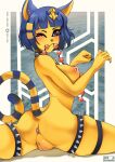  absurd_res animal_crossing ankha_(animal_crossing) anthro breasts egyptian female genitals hi_res nintendo pussy solo video_games 