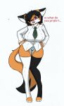  anthro big_breasts breasts canid canine clothing fan_character female fluffy fluffy_tail footwear fox hi_res knee_highs knee_socks legwear mammal maxine_boulevard pace-maker panties socks solo thick_thighs thigh_highs underwear 