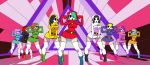  belt boots bouncing_breasts breasts clothing dancing dress female female/female footwear furball_(artist) garter_straps group hi_res hoodie human humanoid legwear mammal mario_bros mask me!me!me! minus8 nintendo shyguy stockings topwear video_games 