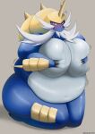  absurd_res anthro belly big_belly big_breasts big_butt blue_body blush bodily_fluids breast_squeeze breast_squish breasts butt claws embarrassed female full-length_portrait glistening hand_on_breast hi_res huge_breasts huge_butt huge_thighs kneeling knock-kneed looking_at_viewer love_handles navel nintendo nude obese overweight pok&eacute;mon pok&eacute;mon_(species) portrait samurott senakun0530 simple_background solo squish sweat thick_arms thick_thighs video_games wet wide_hips 