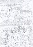  anthro black_and_white blunderbuss canid canine clothing comic crowd death english_text grass group gun gunshot hat headgear headwear historical kangaroo kitfox-crimson macropod male mammal marsupial melee_weapon monochrome nature nature_background plant polearm ranged_weapon rifle saber sea shield ship sketch spear text vehicle war water watercraft weapon 