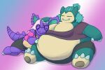  cuddling fan_character female hi_res nidoking nidoqueen nintendo pok&eacute;mon pok&eacute;mon_(species) run_rabbit_bounce runrabbitbounce snorlax trans video_games 