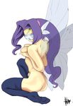  artist_request ass back breast_lift breast_squeeze breasts digimon digimon_frontier fairymon medium_breasts purple_hair solo thighhighs wings 