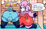  alpaca animal_crossing anthro anus balls blue_body butt camelid clothed clothing cuckquean cyrus_(animal_crossing) duo erection female fur genitals hi_res male mammal nintendo penis pink_body prostitution reese_(animal_crossing) sin-buttons_(artist) through_wall video_games 
