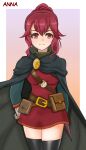  absurdres anna_(fire_emblem) dinjo fire_emblem fire_emblem:_three_houses fire_emblem_awakening fire_emblem_fates fire_emblem_heroes fire_emblem_warriors gloves highres looking_at_viewer red_eyes red_hair smile thighhighs 