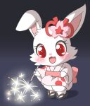  accessory anthro asian_clothing blush clothing east_asian_clothing female fireworks flower flower_in_hair footwear fur gradient_background hair hair_accessory japanese_clothing jewelpet kinomi_(artist) lagomorph leporid mammal pink_clothing plant rabbit red_eyes ruby_(jewelpet) sandals sanrio simple_background solo sparkler white_body white_fur yukata 