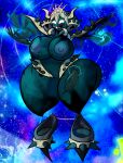  anthro big_breasts blue_body blue_nipples blue_pussy breasts digital_media_(artwork) eye_in_mouth female floating_hands genitals goo_creature headgear horn huge_breasts kirby_(series) looking_at_viewer magolor magolor_soul monster nintendo nipples not_furry nude open_mouth pussy shaded shieradevil slime smile solo thick_thighs video_games wide_hips 