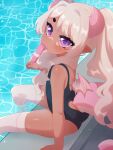  animal_humanoid claralaine clothing dragon dragon_humanoid female flat_chested food hi_res humanoid humanoid_pointy_ears legwear membrane_(anatomy) membranous_wings one-piece_swimsuit popsicle swimming_pool swimwear thigh_highs wings young 