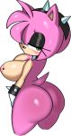  2022 amy_rose anthro areola big_areola big_breasts big_butt big_nipples blush bracelet breasts butt clothing collar eulipotyphlan female fiinel gloves goth green_eyes hair handwear hedgehog hi_res jewelry looking_back mammal nipple_piercing nipples nude piercing pink_body pink_hair sega simple_background solo sonic_the_hedgehog_(series) spiked_bracelet spiked_collar spiked_hairband spikes video_games 