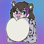  bell collar domestic_cat felid feline felis female fluffy highlights_(coloring) mammal pantherine purple rin_(kittyrin) snow_leopard tail_hug 