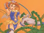  alternate_costume breasts cameltoe cleavage divine_bustier_(dq) dragon_quest dragon_quest_viii elbow_gloves garters gloves imminent_rape jessica_albert kawacchi_hirohiro large_breasts leotard open_mouth orange_eyes orange_hair phallic_symbol plant solo tentacles thighhighs twintails whip 