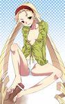  barefoot blonde_hair brown_eyes copyright_request drill_hair feet footjob jakou_nezumi long_hair no_pants panties penis solo_focus twintails underwear very_long_hair white_panties 