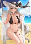  absurdres aquila_(a_sip_of_sardegnian_elegance)_(azur_lane) aquila_(azur_lane) azur_lane bare_arms beach beach_chair beach_umbrella bikini black_bikini blue_hair blurry blurry_background braid breasts choker cleavage green_hair hat highleg highleg_swimsuit highres laichange large_breasts looking_at_viewer navel ocean official_alternate_costume pola_(azur_lane) pola_(seaside_coincidence)_(azur_lane) red_hair see-through_shawl shawl single_braid sitting smile sun_hat swimsuit teeth umbrella white_choker zara_(azur_lane) zara_(poolside_coincidence)_(azur_lane) 