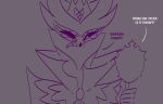  anthro avian bird crown duo eye_contact formal_clothing formal_wear helluva_boss hi_res holding_mirror holding_object looking_at_another male mirror offscreen_character outline owl owl_demon paimon_(helluva_boss) purple_outline purple_text simple_background standing stolas_(helluva_boss) teathekook text white_text 